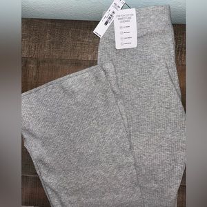 PINK Cotton ribbed flare pants